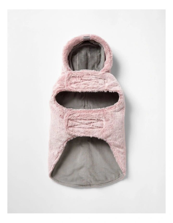Faux Fur Hooded Coat – Pink