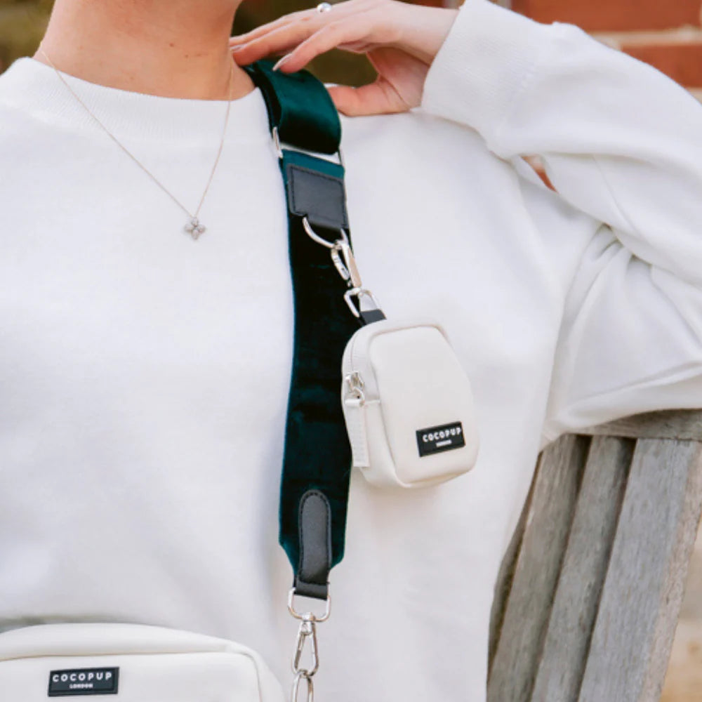 Cocopup London Walking Bag Strap – Forest Green Velvet 3