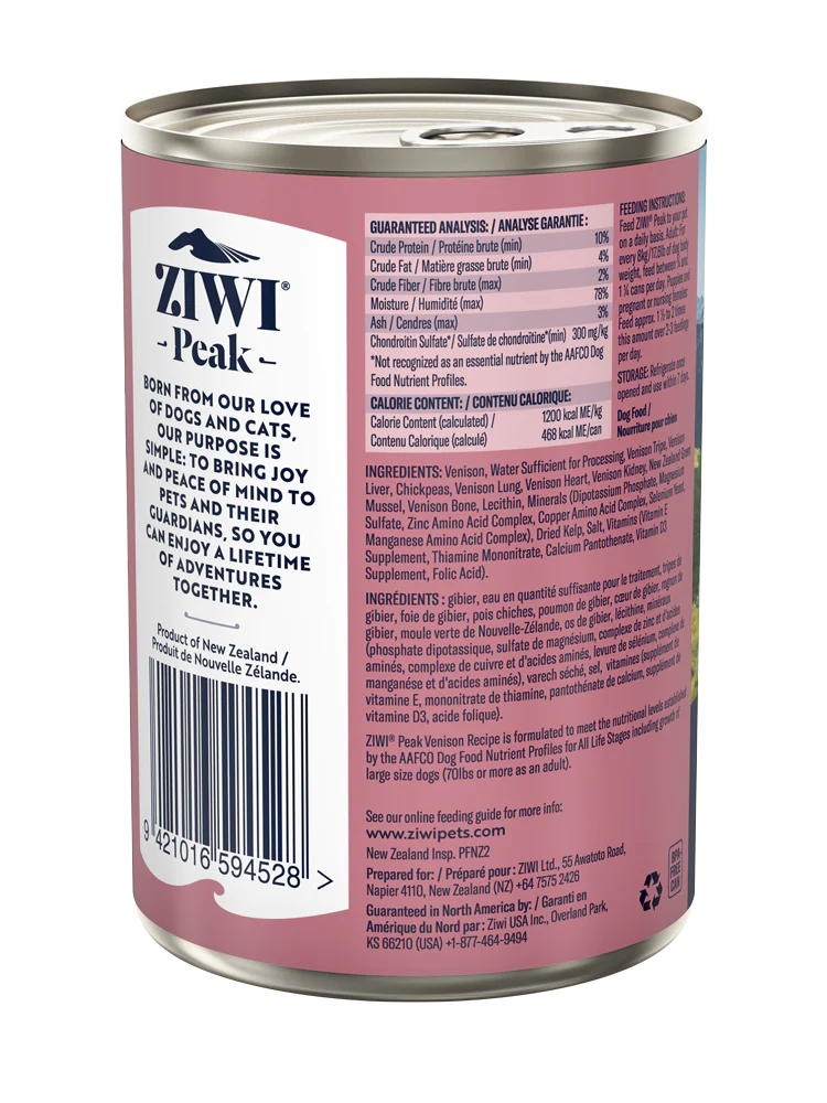 ZIWI Wet Dog Food Venison Recipe 4