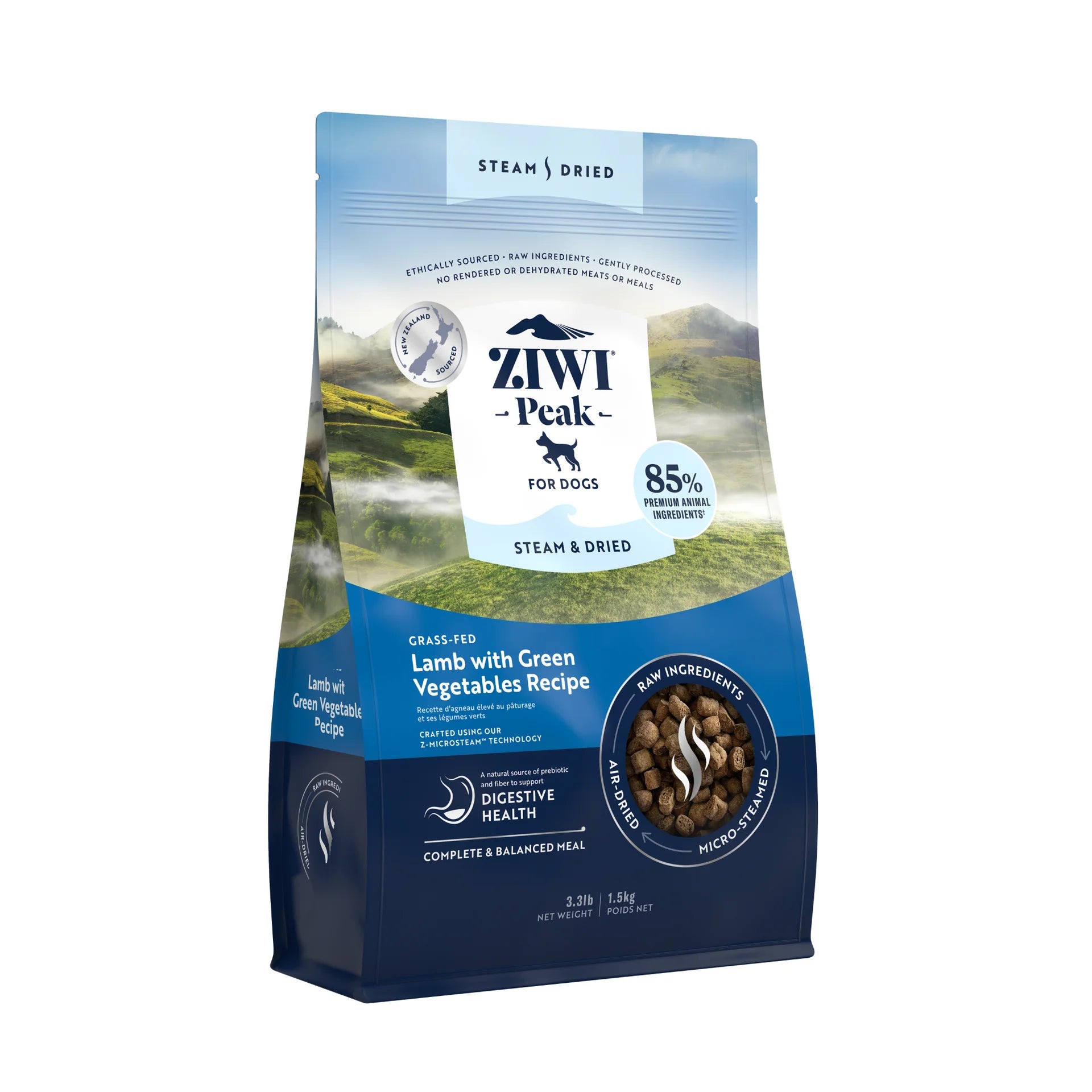 ZIWI Steam And Dried Grass Fed Lamb With Green Vegetables Recipe Dry Dog Food 4