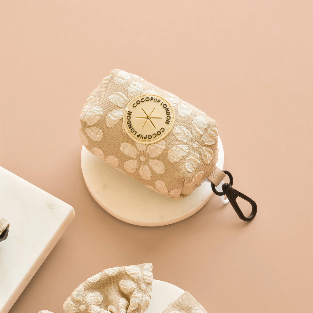 Cocopup London LUXE Poop Bag Holder – Mocha Flower