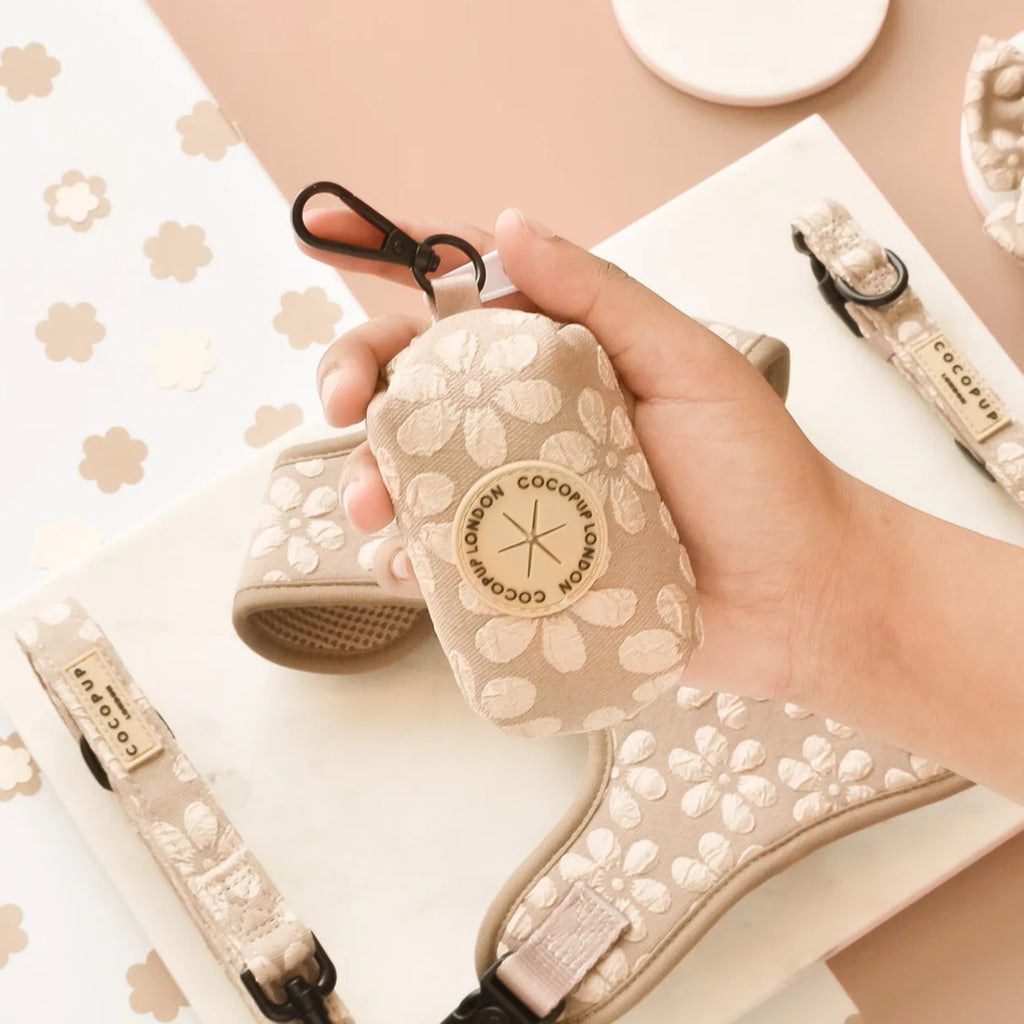 Cocopup London LUXE Poop Bag Holder – Mocha Flower 2