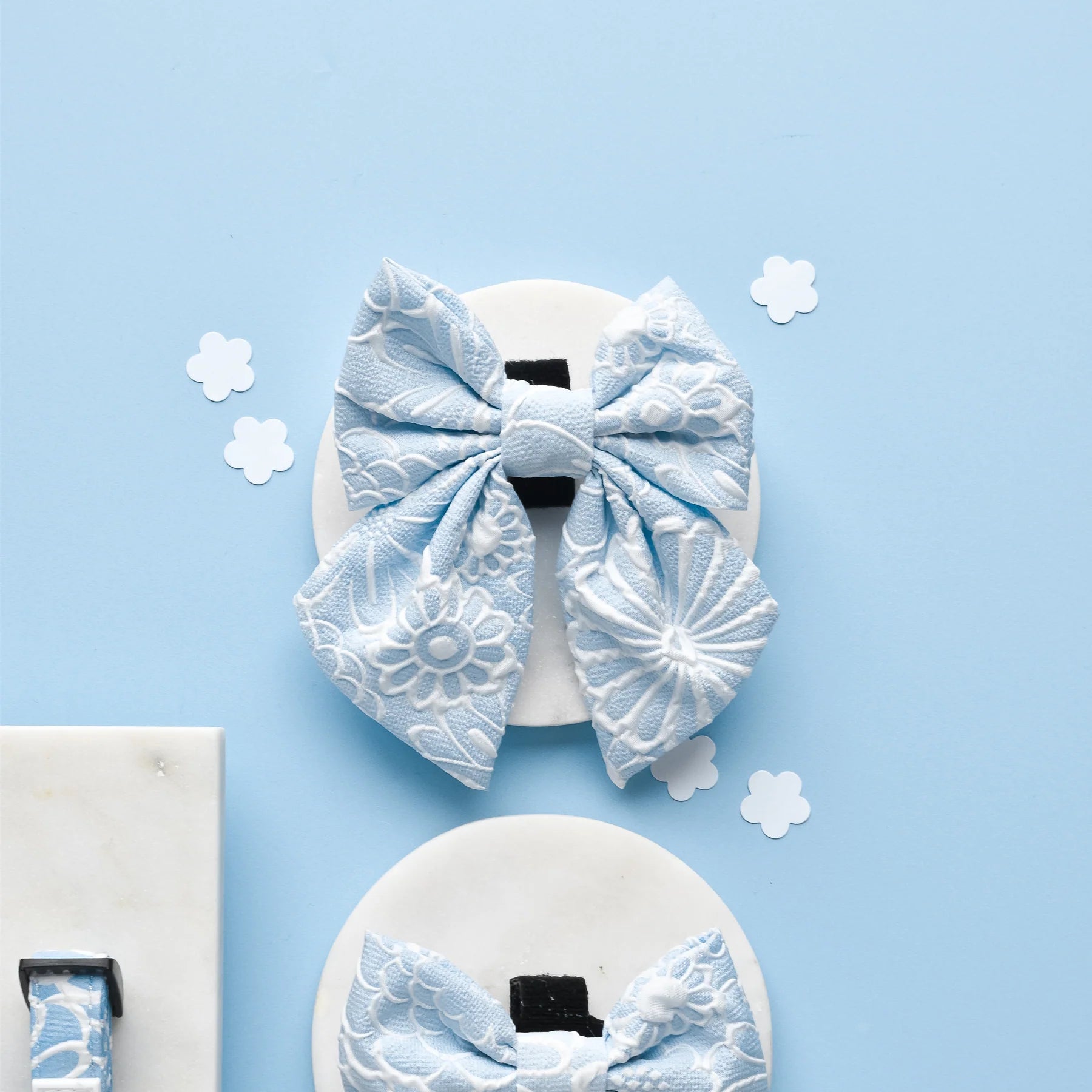 LUXE Sailor Bow Tie – Baby Blue Flower