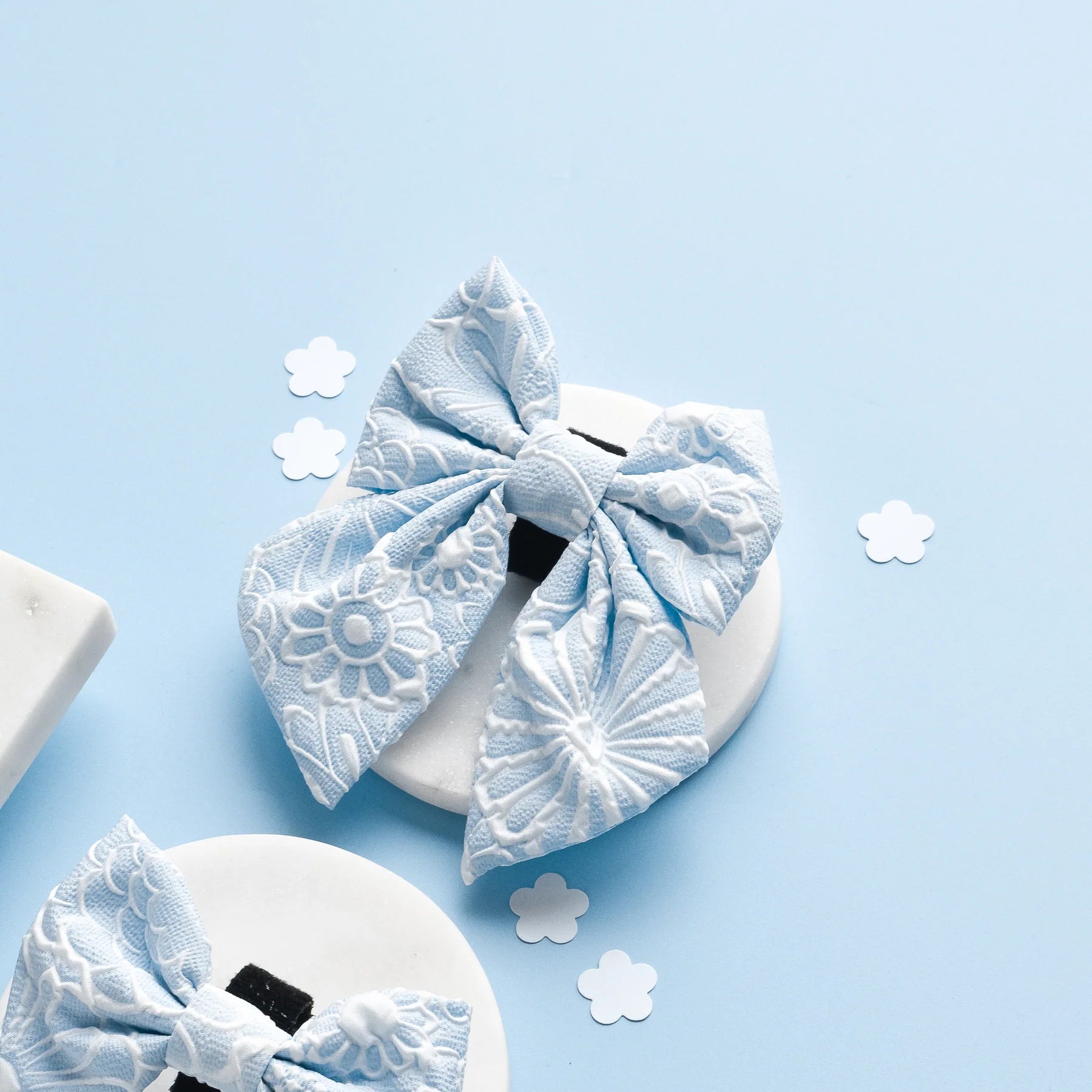 LUXE Sailor Bow Tie – Baby Blue Flower
