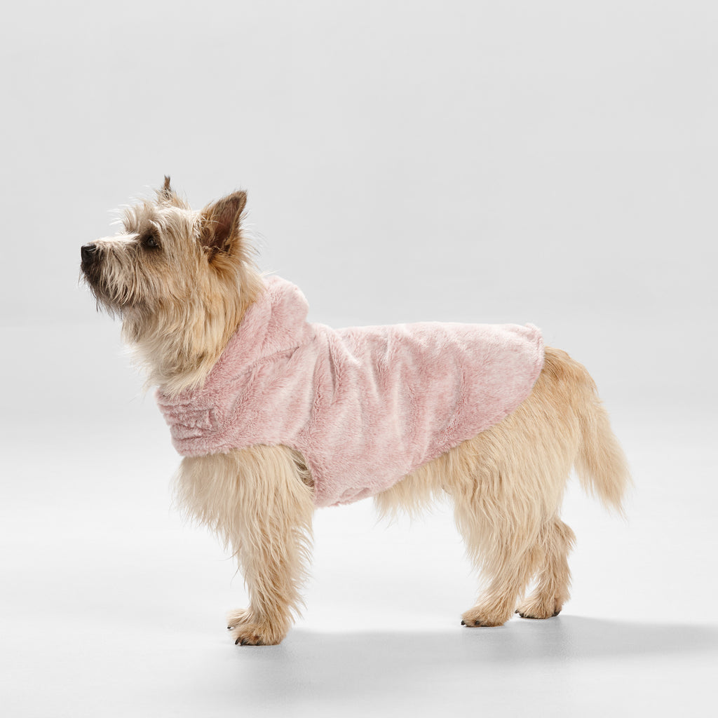 Faux Fur Hooded Coat – Pink