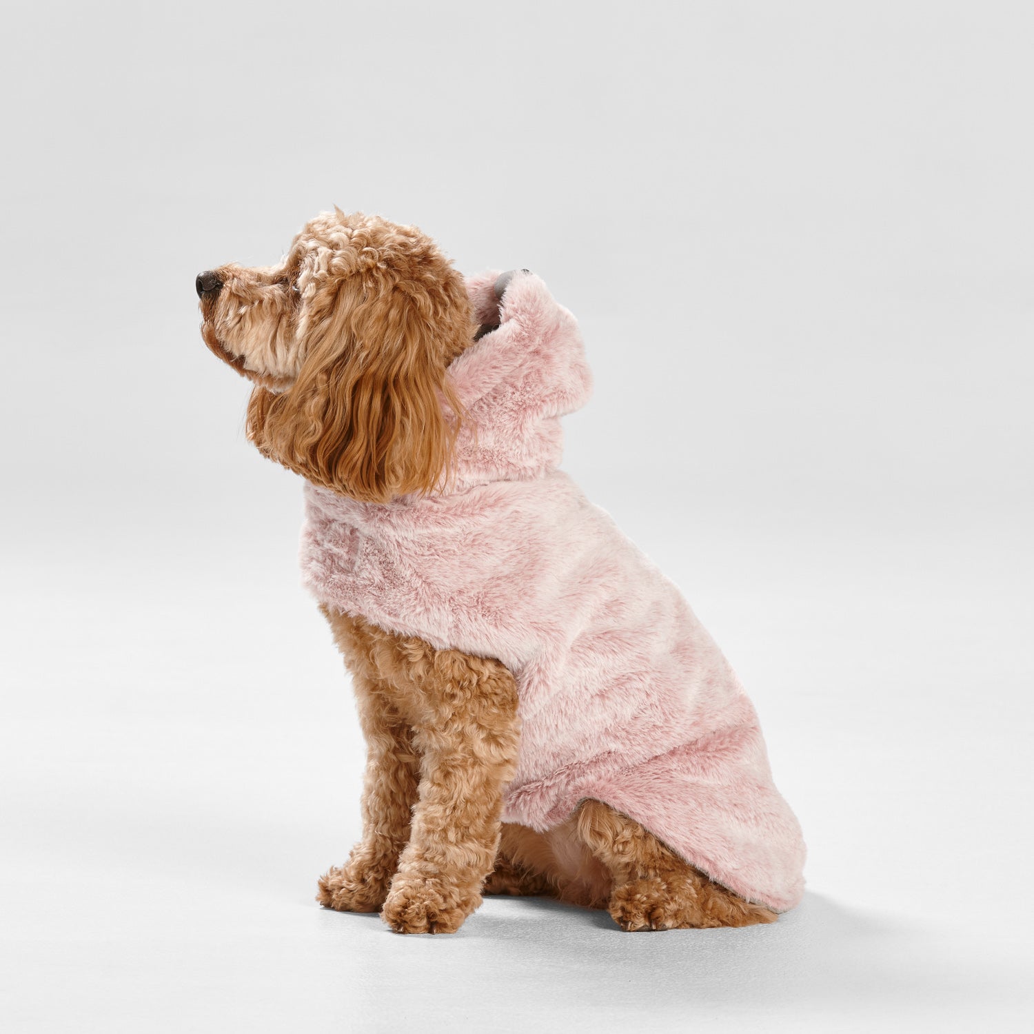 Faux Fur Hooded Coat – Pink