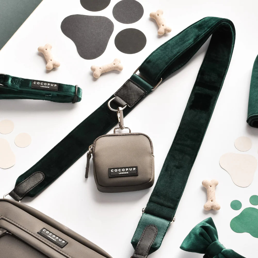 Cocopup London Walking Bag Strap – Forest Green Velvet
