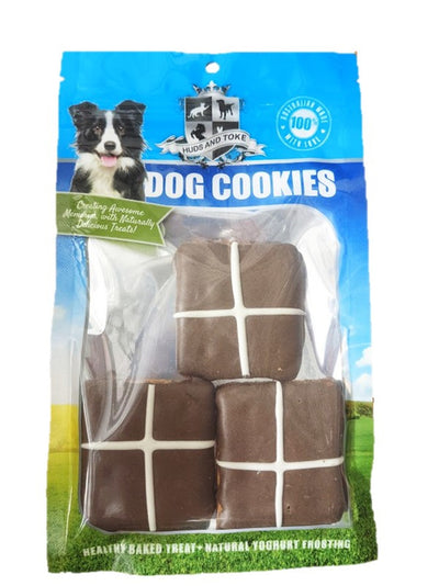 Huds and Toke – Hot Cross Bun Dog Cookies