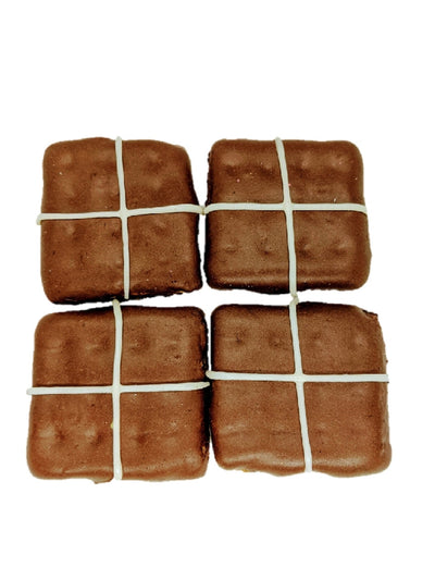 Huds and Toke – Hot Cross Bun Dog Cookies