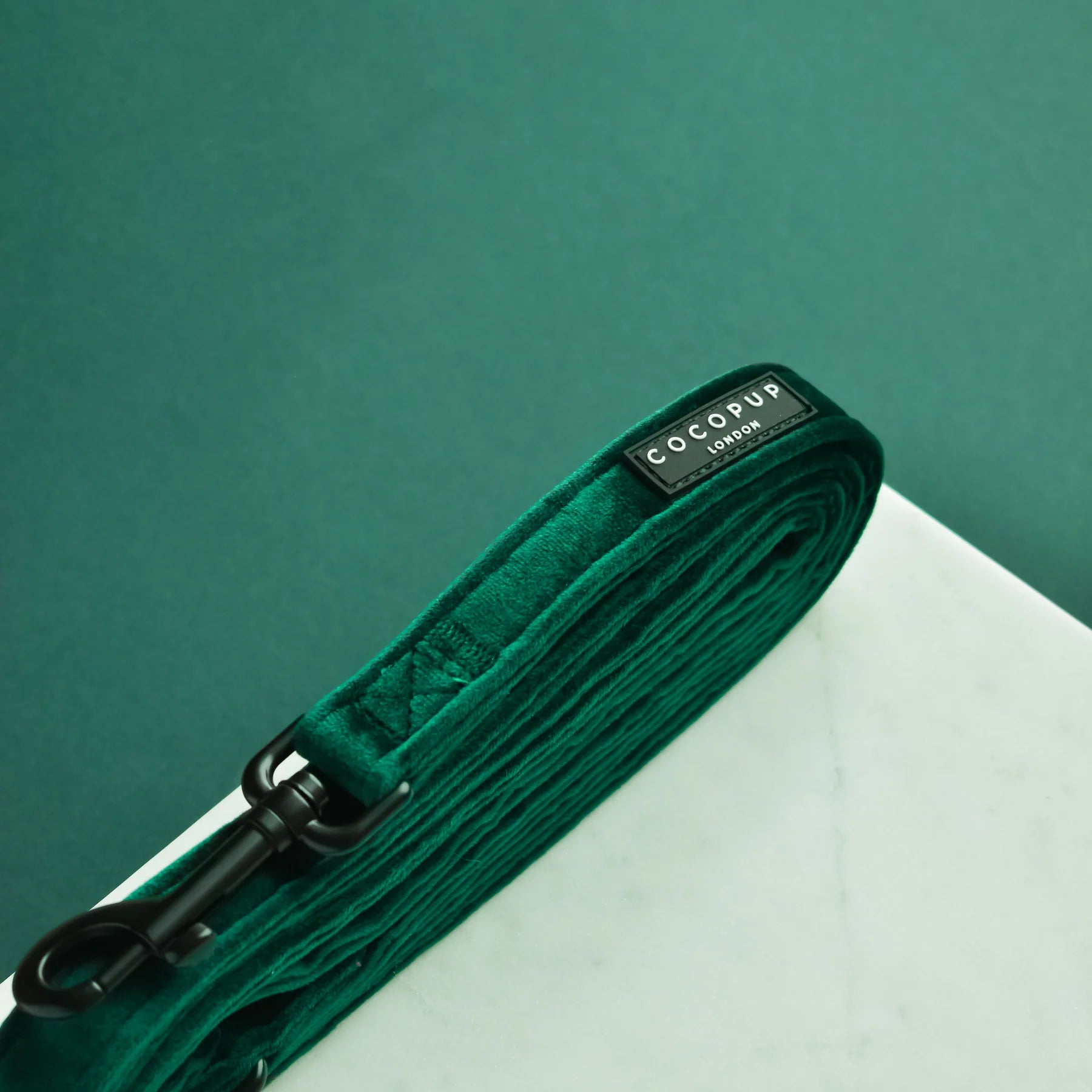 Cocopup London LUXE Dog Lead – Forest Green Velvet