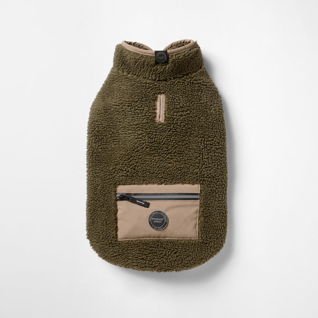 Teddy Pocket Coat – Khaki/Fawn