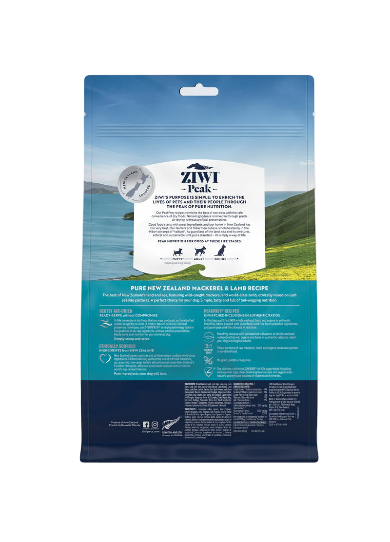 ZIWI Air Dried Mackerel & Lamb Recipe Dry Dog Food 2