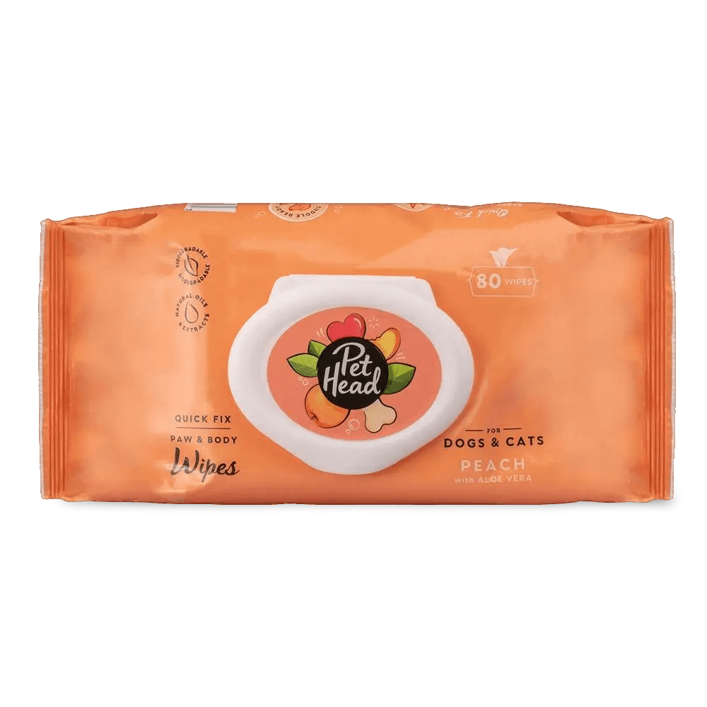 Pet Head Quick Fix Peach Cleaning Wipes For Dogs